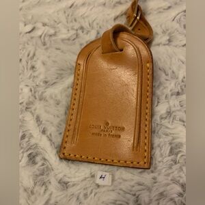 Louis Vuitton Brown Leather Luggage Tag